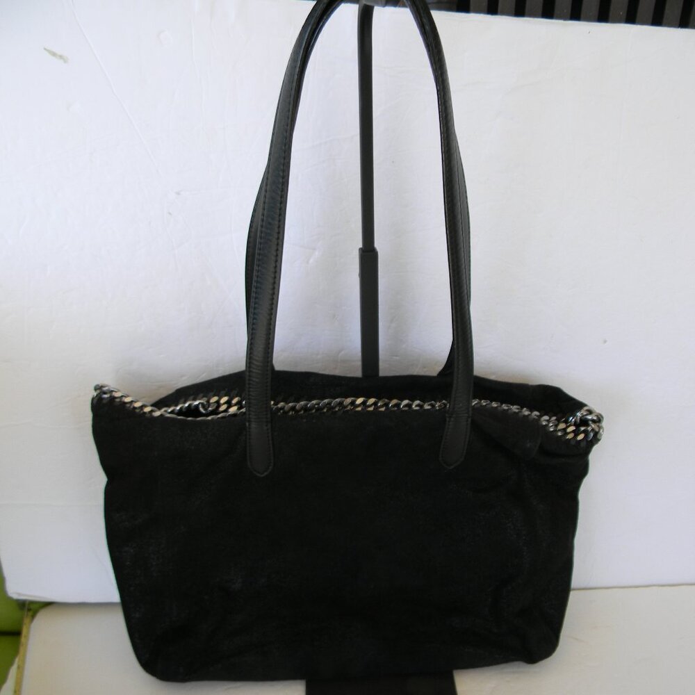 STELLA MCCARTNEY  Black Shaggy Deer Falabella East West Shopper Tote ITALY - Picture 2 of 10